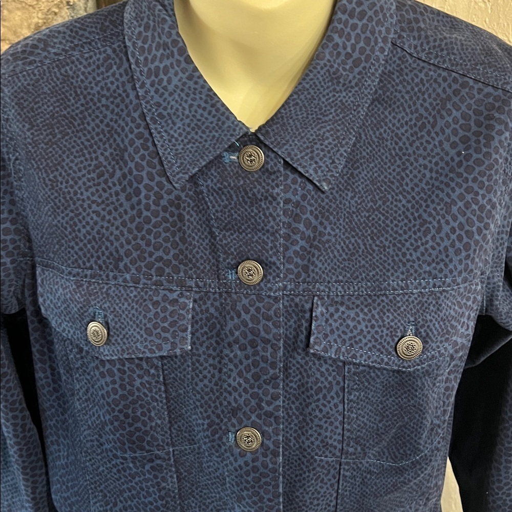Women's Blue Leopard Print Jacket
